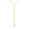 Double Pearl Lariant 18K Gold Plated Necklace in 18K Gold Plated