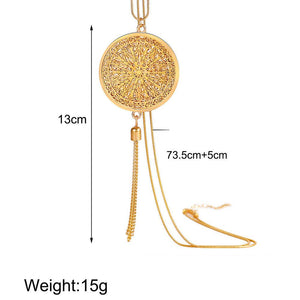 Fringe Tassell Drop 18K Gold Plated Necklace in 18K Gold Plated