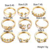 9 Piece Celestial Ring Set With Gemstone  Crystals 18K Gold Plated Ring Set