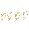 7 Piece Moon & Stars Ring Set With Austrian Crystals 18K Gold Plated Ring in 18K Gold Plated