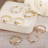 7 Piece Moon & Stars Ring Set With Gemstone  Crystals 18K Gold Plated Ring