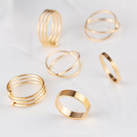6 Piece Geometric Ring Set 18K Gold Plated Ring in 18K Gold Plated