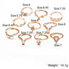 10 Piece Opal Created Ring Set With Crystals 18K Gold Plated Ring in 18K Gold Plated