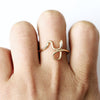 Initial Monogram Ring 18K Gold Plated available A-Z