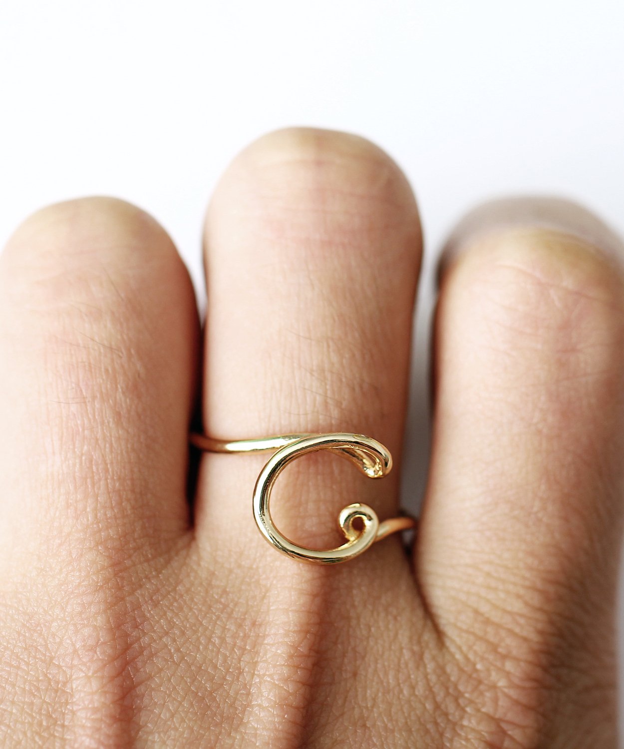 Initial Monogram Ring 18K Gold Plated available A-Z