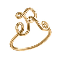 Initial Monogram Ring 18K Gold Plated available A-Z