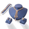 4 Piece Royal Jewelry Set With  Crystals 18K Gold Plated Set in 18K Gold Plated