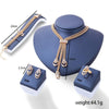 4 Piece Royal Jewelry Set With Gemstone  Crystals 18K Gold Plated Set