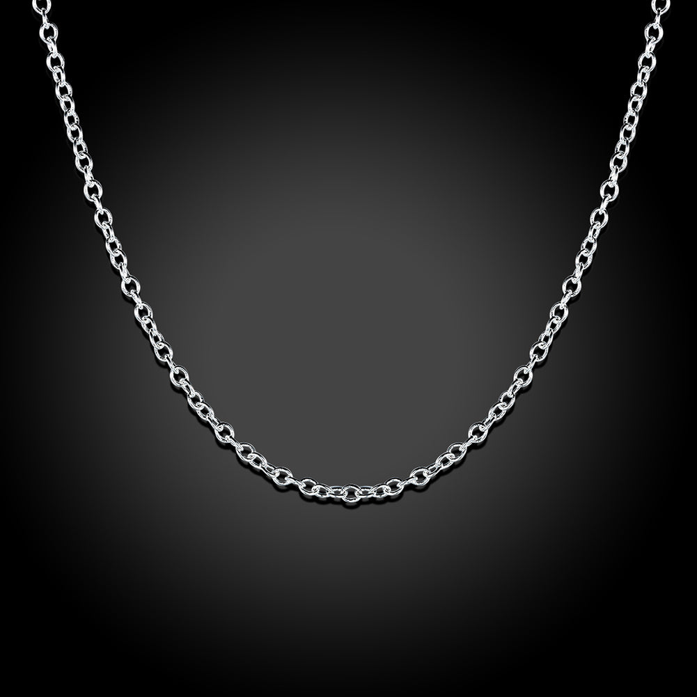 18K White Gold Plated Classic Chain Link Necklace, , Golden NYC Jewelry, Golden NYC Jewelry jewelryjewelry deals, swarovski crystal jewelry, groupon jewelry,, jewelry for mom,