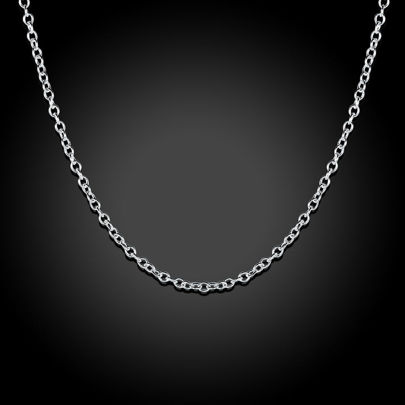18K White Gold Plated Classic Chain Link Necklace, , Golden NYC Jewelry, Golden NYC Jewelry jewelryjewelry deals, swarovski crystal jewelry, groupon jewelry,, jewelry for mom,