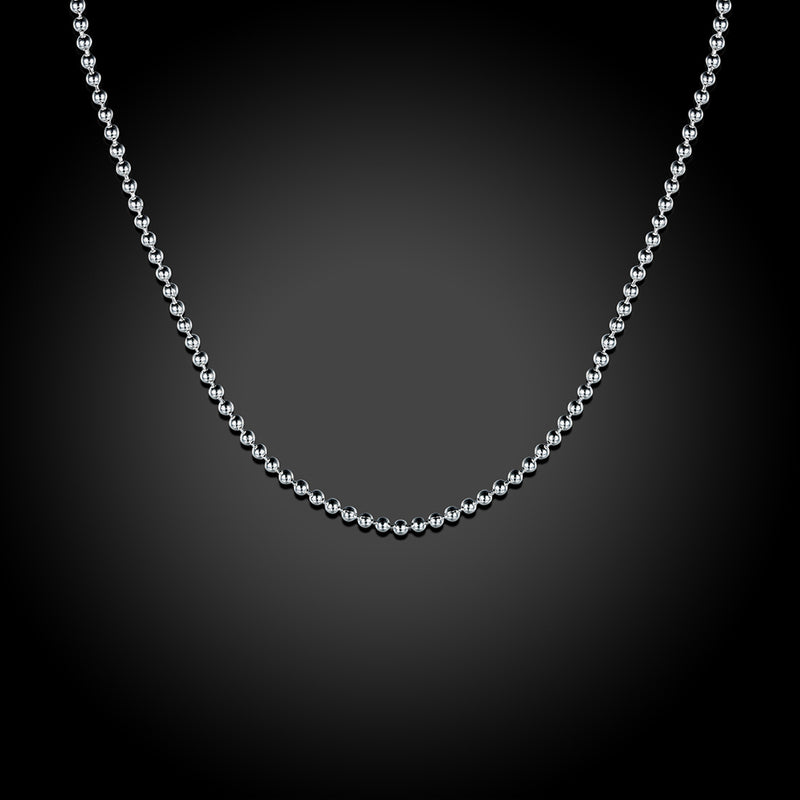 18K White Gold Plated Mini Ball Chain Necklace, , Golden NYC Jewelry, Golden NYC Jewelry jewelryjewelry deals, swarovski crystal jewelry, groupon jewelry,, jewelry for mom,