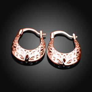 Filigree Leverback French Lock Earringin 18K Rose Gold Plated, Earring, Golden NYC Jewelry, Golden NYC Jewelry  jewelryjewelry deals, swarovski crystal jewelry, groupon jewelry,, jewelry for mom,