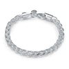 Popcorn Mesh Bracelet in 18K White Gold Plated 7.5"