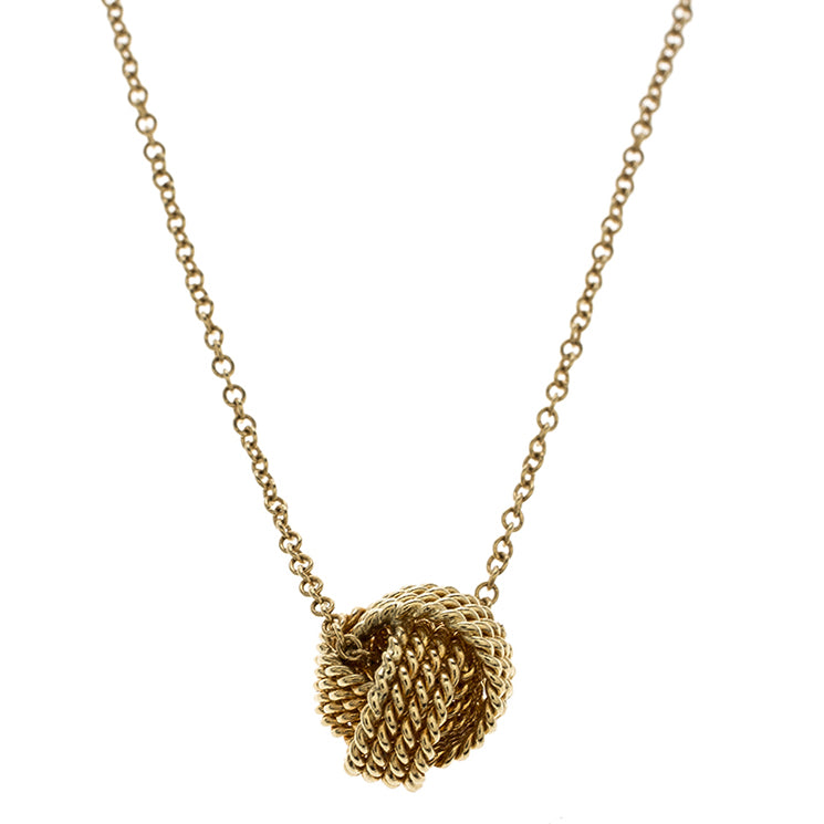 Mesh knotted Ball Drop  Necklace