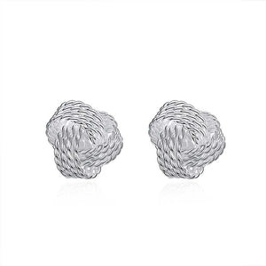 Mesh Twist Knot Stud  Earring