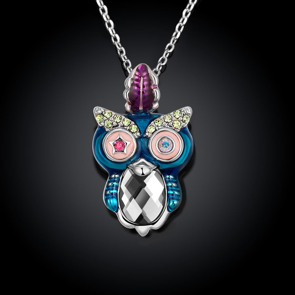 Swarovski Elements Owl Pendant Necklace