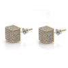 Pave Square Stud Earring Embellished with Swarovski Crystals in 18K Gold Plated