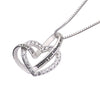 "I Love you Forever and Always" Heart Necklace Embellished with Swarovski Crystals in 18K White Gold Plated, Necklace, Golden NYC Jewelry, Golden NYC Jewelry  jewelryjewelry deals, swarovski crystal jewelry, groupon jewelry,, jewelry for mom,