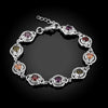 Rainbow Swarovski Curved Bracelet in 18K White Gold