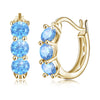 Sterling Silver Blue Swarovski New York Hoops