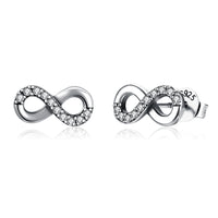 Sterling Silver Swarovski Pave Infinity Studs