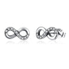 Sterling Silver Austrian Pave Infinity Studs