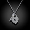 Sterling Silver Key To My Heart Swarovski Necklace
