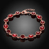 Multi Red Austrian Elements Tennis Bracelet in 14K Rose Gold