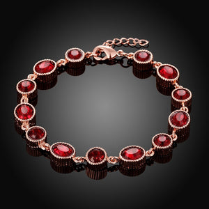 Stimulated Ruby Stones Bracelet in 18K Rose Gold Plated