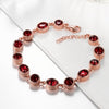 Stimulated Ruby Stones Bracelet in 18K Rose Gold Plated