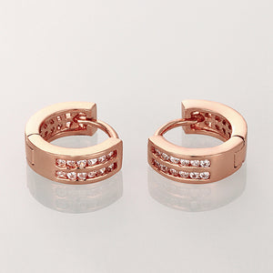 Parallel Huggie Earrings in Rose Gold, Earring, Golden NYC Jewelry, Golden NYC Jewelry fashion jewelry, cheap jewelry, jewelry for mom, 