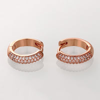 Double Row Huggie Earrings in Rose Gold, Earring, Golden NYC Jewelry, Golden NYC Jewelry jewelryjewelry deals, swarovski crystal jewelry, groupon jewelry,, jewelry for mom, 