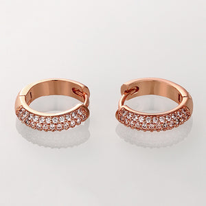 Double Row Huggie Earrings in Rose Gold, Earring, Golden NYC Jewelry, Golden NYC Jewelry  jewelryjewelry deals, swarovski crystal jewelry, groupon jewelry,, jewelry for mom, 