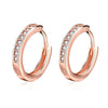 Single Row Huggie Earrings in Rose Gold - Golden NYC Jewelry Pandora Jewelry goldennycjewelry.com wholesale jewelry