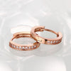 Single Row Huggie Earrings in Rose Gold - Golden NYC Jewelry Pandora Jewelry goldennycjewelry.com wholesale jewelry