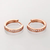 Single Row Huggie Earrings in Rose Gold - Golden NYC Jewelry Pandora Jewelry goldennycjewelry.com wholesale jewelry