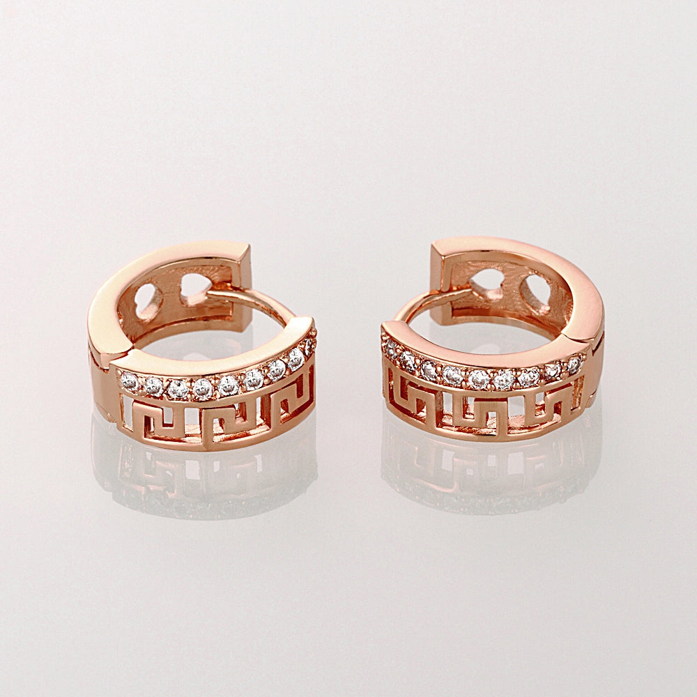 Roman Cut Huggies in Rose Gold, Earring, Golden NYC Jewelry, Golden NYC Jewelry fashion jewelry, cheap jewelry, jewelry for mom, 