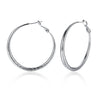 Modern Glitter Layering Hoop Earrings Set in 18K White Gold - Golden NYC Jewelry