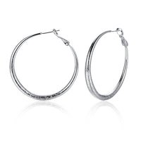Modern Glitter Layering Hoop Earrings Set in 18K White Gold - Golden NYC Jewelry