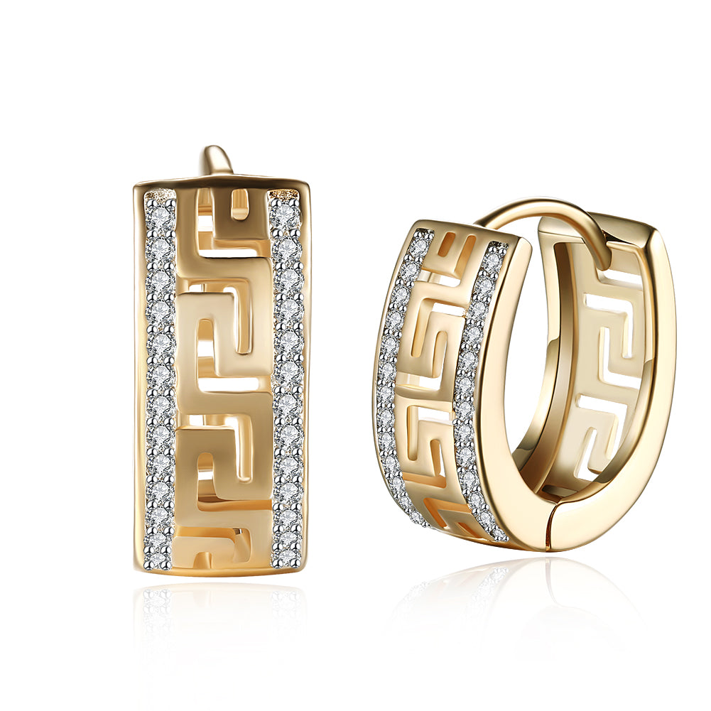 14K Gold Plated Swarovski Micro-Lining Greek Design Earrings, , Golden NYC Jewelry, Golden NYC Jewelry  jewelryjewelry deals, swarovski crystal jewelry, groupon jewelry,, jewelry for mom,