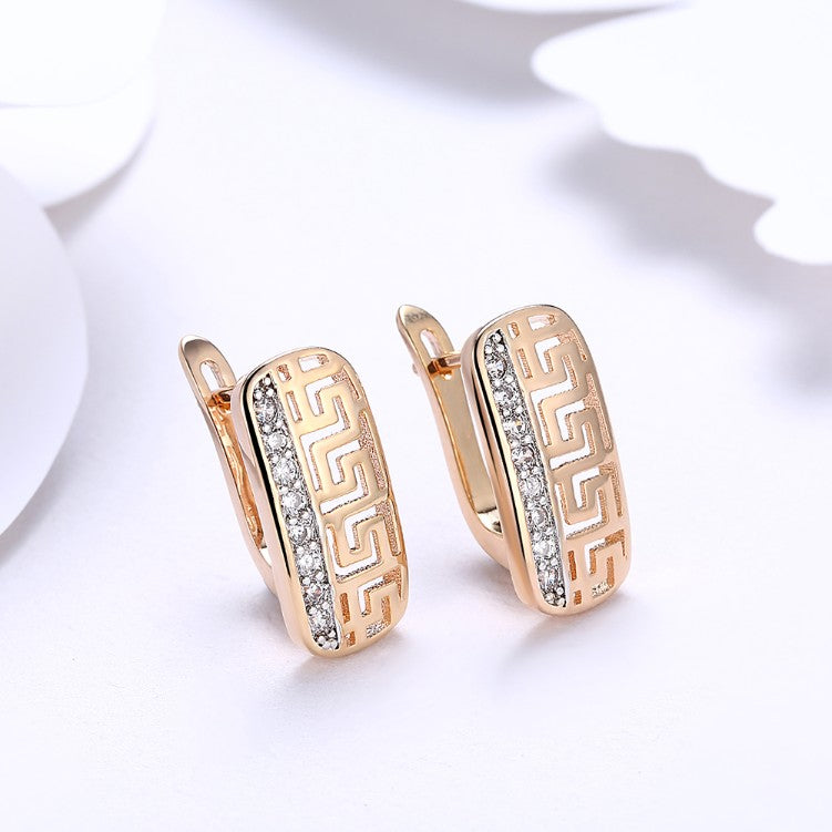 Laser Cut Swarovski Crystal Micro-Pave Lined Huggie Hoop Earrings Set in 18K Gold - Golden NYC Jewelry
