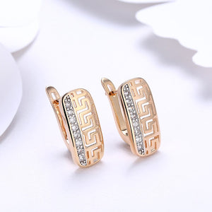 Laser Cut Austrian Crystal Micro-Pav'e Lined Huggie Hoop Earrings Set in 18K Gold - Golden NYC Jewelry