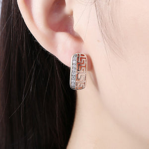Laser Cut Austrian Crystal Micro-Pav'e Lined Huggie Hoop Earrings Set in 18K Gold - Golden NYC Jewelry