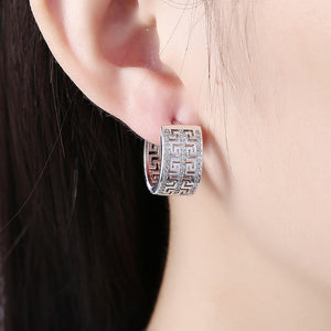 Thick Austrian Crystal Micro-Pav'e Huggie Hoop Earrings Set in 18K Gold - Golden NYC Jewelry