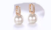 Freshwater Pearl Austrian Elements Pav'e Clip On Earrings in 14K Gold Plating