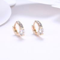 Mini Austrian Circular Earrings in 14K Gold