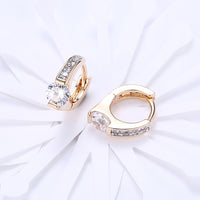 Mini Austrian Circular Earrings in 14K Gold