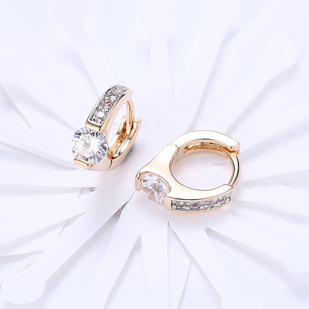 Mini Austrian Circular Earrings in 14K Gold