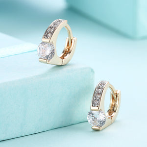 Mini Austrian Circular Earrings in 14K Gold
