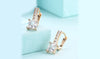 14K Gold Plating White Elements Sleek Lever back Earrings